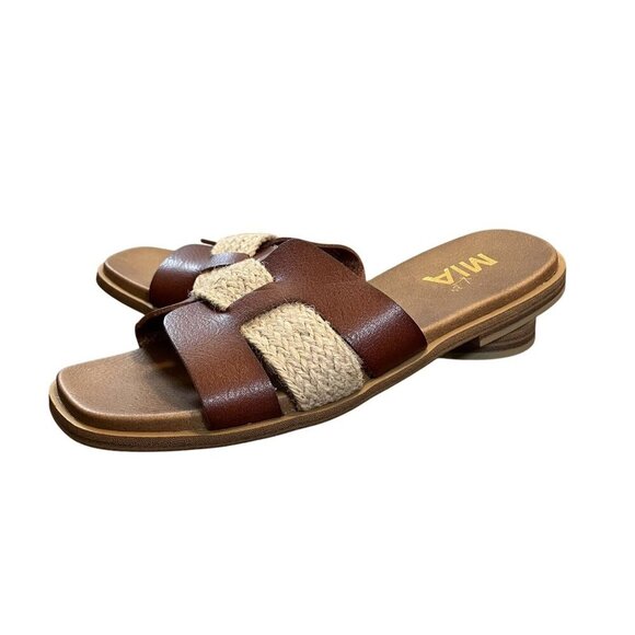 MIA Kids Brown/Cream Elayney Slip-on Sandal Size 3 - Picture 9 of 9